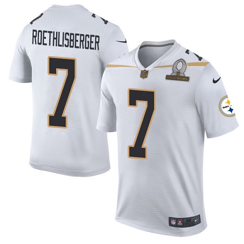 Men's Elite Ben Roethlisberger Nike Jersey White - #7 Team Rice 2016 Pro Bowl NFL Pittsburgh Steelers